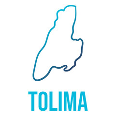 Tolima department in Colombia, abstract simplified outline map