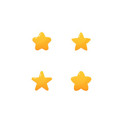 Set of stars isolated on white background. Vector illustration. 