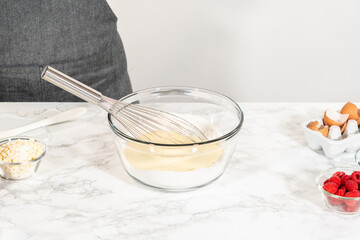 Whisking Delight - Bundt Cake Batter Preparation Begins