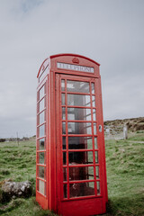 red phone booth in scotland