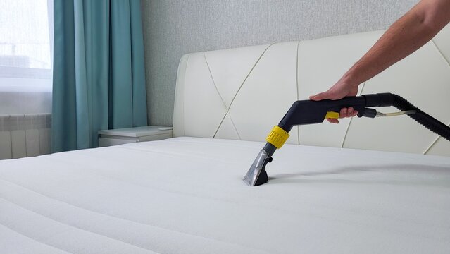 cleaning company cleans the mattress. General cleaning of the mattress.