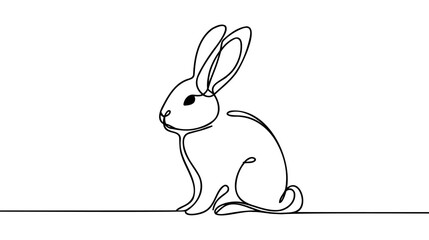 Rabbit one continuous line drawing icon. Vector illustration isolated on white background
