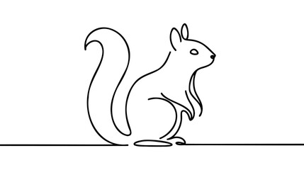Single continuous line drawing of luxury squirrel for corporation logo identity.