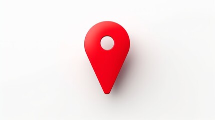 Red map pointer isolated on a white background