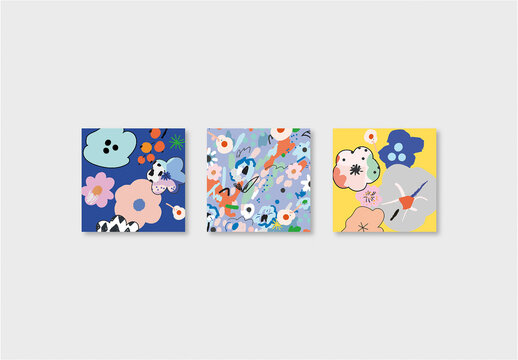Floral Hand Drawn Posters Layout