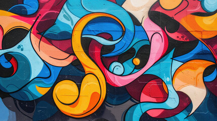 Vibrant Abstract Urban Graffiti Art Wall Texture Background in High Resolution