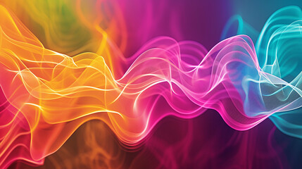 Vibrant Abstract Rainbow Wave Background with Smooth Color Transitions and Dynamic Flowing Lines for Design Graphics