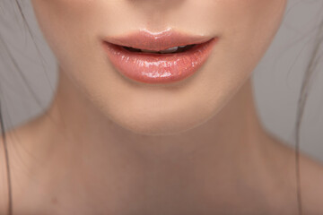woman's lips injected with hyaluronic acid