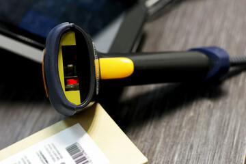 Barcode scanner in a retail store, a device for business