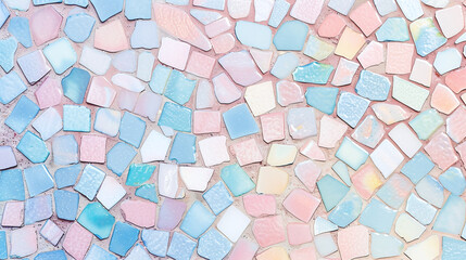 Pastel Mosaic Tiles Background Texture in Soft Blue and Pink Shades for Design Inspiration and Artistic Wallpapers