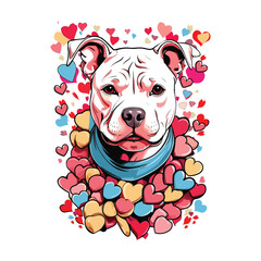 Dog with heart vector art