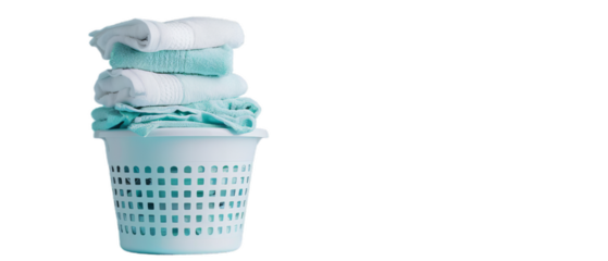 A stack of the clean towel on white basket.