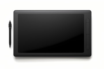 Isolated graphics tablet on a clean surface, highlighting its sleek and modern design