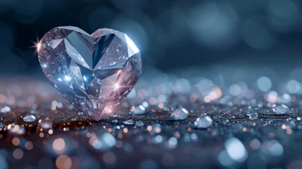 Fotobehang White diamond Gemstone heart, generative ai © Chaman