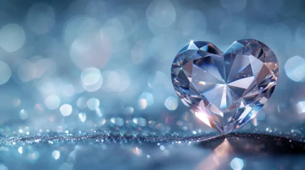 Fotobehang White diamond Gemstone heart, generative ai © Chaman