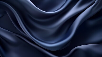 Obraz premium Abstract dark background. Silk satin fabric. Navy blue color. Elegant background with space for design. Soft wavy folds. Christmas, birthday, anniversary, award. Template