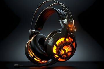 Fototapeta premium Isolated gaming headset with attention to the intricate details of its ear cups