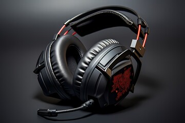 Fototapeta na wymiar Isolated gaming headset with attention to the intricate details of its ear cups