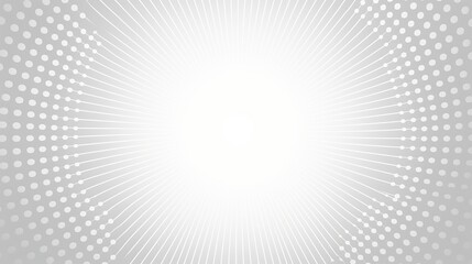 Abstract white and gray color geometric round shape background concept. Halftone dots design background. Modern and simple radial pattern
