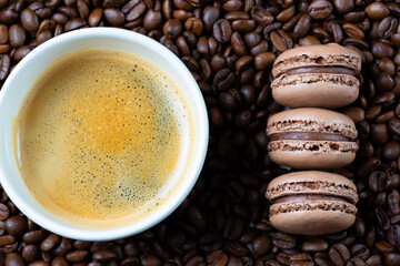 macaroons and coffee beans