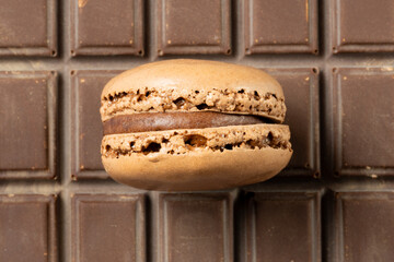 Macaroon on a chocolate
