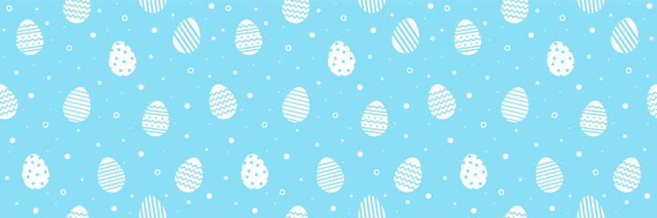 Seamless background with Easter eggs. Layout for a wrapping paper, poster and card. Banner. Vector illustration