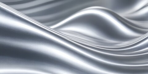 Fototapeta premium Shiny silver foil wave metal , abstract texture background