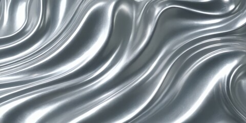 Obraz premium Shiny silver foil wave metal , abstract texture background
