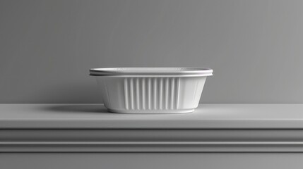 a takeaway Food Container on white background at kitchen table