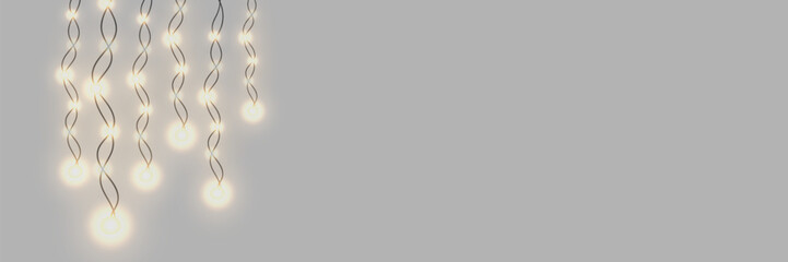 Christmas lights on a transparent background. Christmas glowing garland. Vector illustration