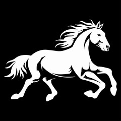 Obraz na płótnie Canvas A Running horse. horse icon black and white vector style