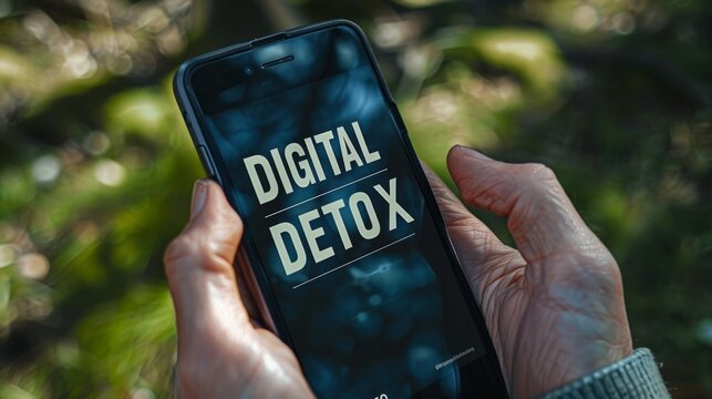 Cell Phone with "Digital Detox" on the Screen