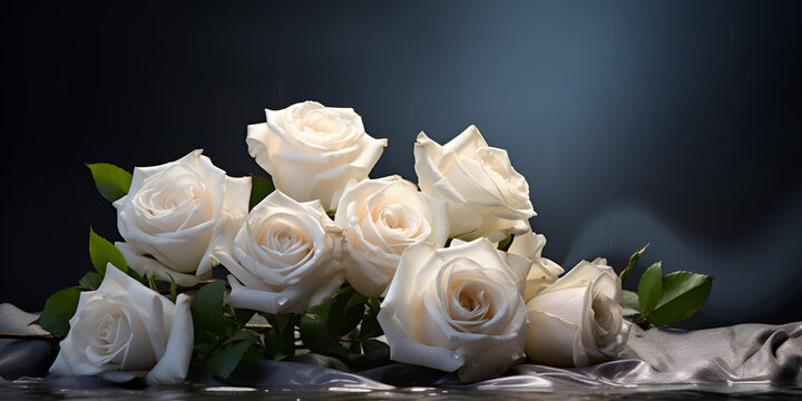 White Roses and Minimal Background Gift for Happ