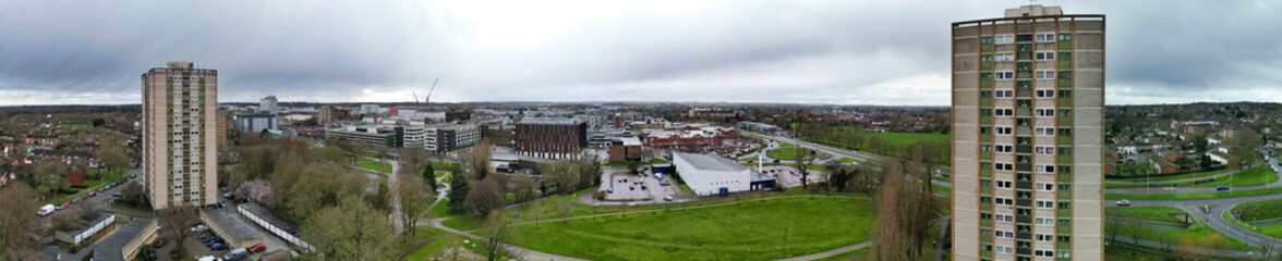 Fototapeta premium Panoramic View of Stevenage City of England Great Britain
