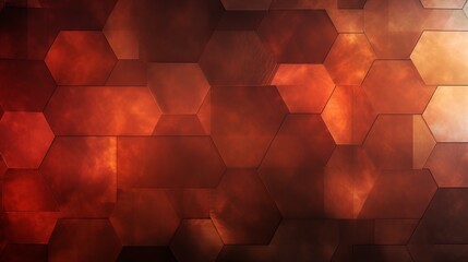 Fiery red brown burnt orange copper black abstract background. Geometric shape. Color gradient. 3d effect. Noise rough grungy grain. Neon light metallic. Design. Template. Web banner. Wide. Panoramic