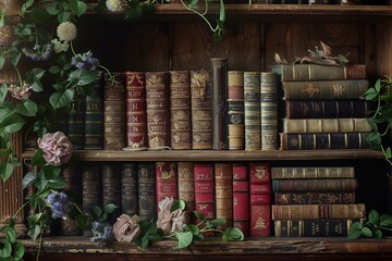 Beautiful arrangement of different books