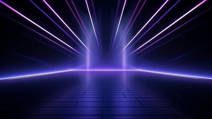 Product showcase spotlight background. Background wall with neon lines and rays