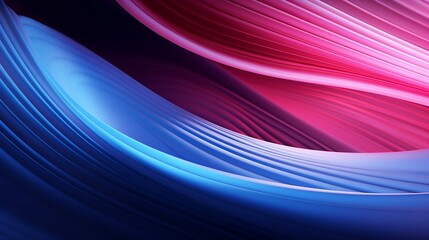 Naklejka premium Pink and blue illuminated corrugated shapes. Geometric abstract background