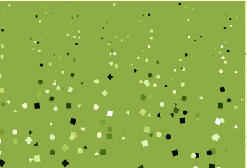 Light Green vector backdrop with lines, circles, rhombus.