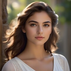 Obraz premium Headshot of a 16-year-old Italian Girl with Graceful Poise