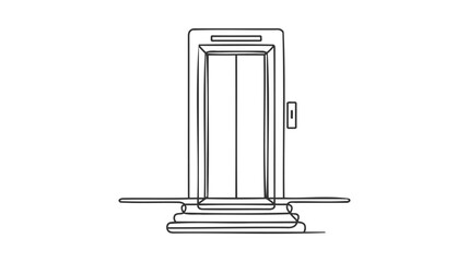 Lift line icon. Continuous one line with curl. Elevator sign. Transportation between floors symbol.