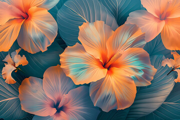 tropical floral background for wallpaper in the style - obrazy, fototapety, plakaty