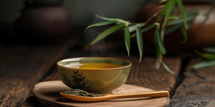 Chinese tea cups, tea sets, and a spoonful of Longjing green tea