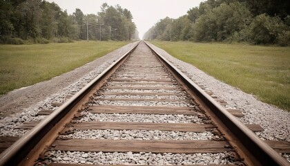 retro railroad tracks