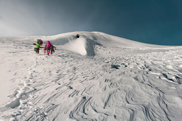 
Climbing in the middle of a river of snow