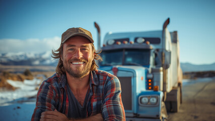 Fototapeta na wymiar portrait of a truck driver