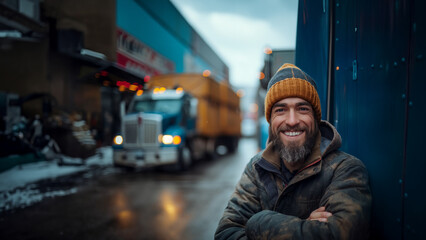Fototapeta na wymiar portrait of a truck driver
