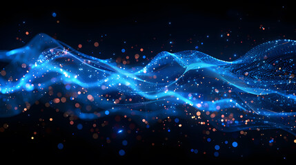 background with lights, Abstract blue background, light lines, technology line