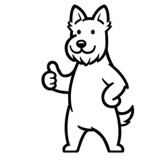 Scottish Terrier Happy Thumbs-Up illustration Vector
