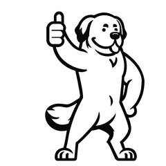 Fototapeta premium St. Bernard Happy Thumbs-Up illustration Vector 